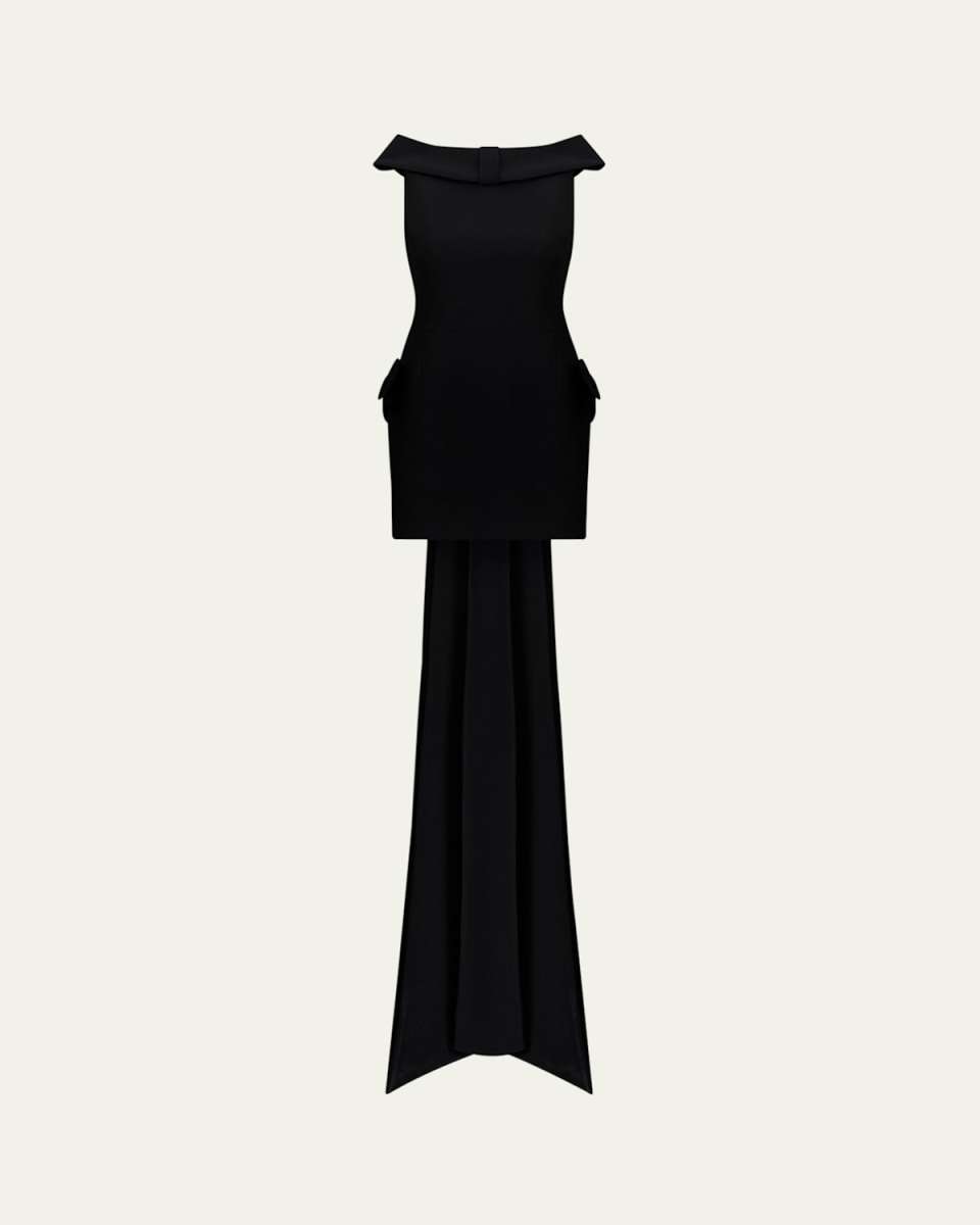 Daphne Train Detail Crepe Mini Dress